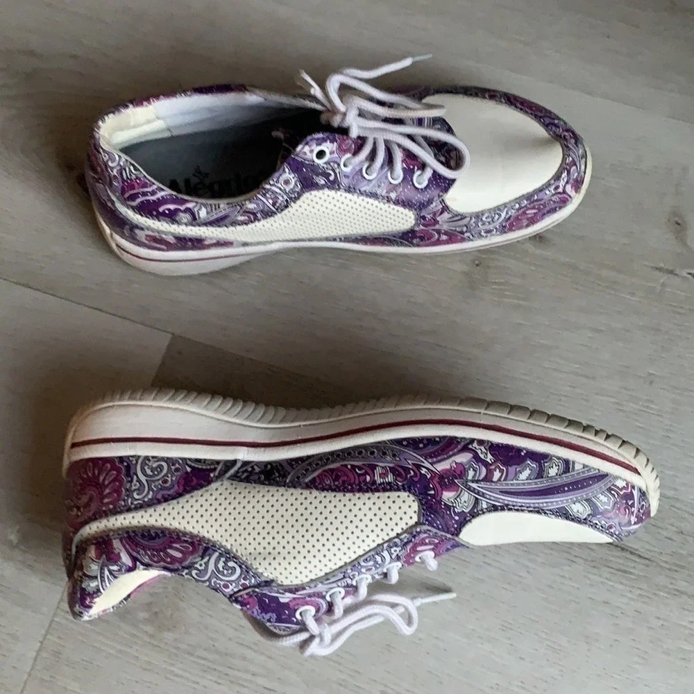 Alegria Cindi Purple Swirl Sneakers Floral 39  lace up comfort casual‎ - Picture 8 of 11